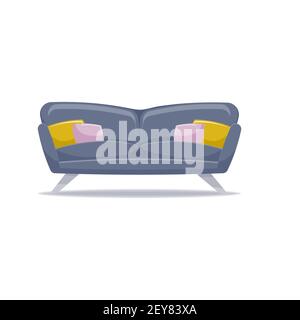 Sofa Vektor-Illustration isoliert auf weißem Hintergrund. Stock Vektor
