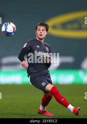 Mathias Jensen von Brentford - Norwich City / Brentford, Sky Bet Championship, Carrow Road, Norwich, Großbritannien - 3rd. März 2021 nur zur redaktionellen Verwendung - es gelten DataCo-Beschränkungen Stockfoto