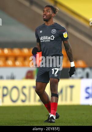 Ivan Toney von Brentford - Norwich City / Brentford, Sky Bet Championship, Carrow Road, Norwich, Großbritannien - 3rd. März 2021 nur redaktionelle Verwendung - es gelten die DataCo-Beschränkungen Stockfoto