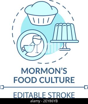 Mormon Food Kultur türkis Konzept Ikone Stock Vektor