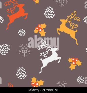 Elegante Weihnachten Vektor nahtlose Muster für Tapete, Textil, Oberfläche, Mode, Hintergrund, Fliese, Schreibwaren, Wohnkultur, Möbel etc. Stock Vektor