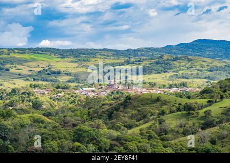 Das Dorf Guadalupe, Santander, Kolumbien Stockfoto