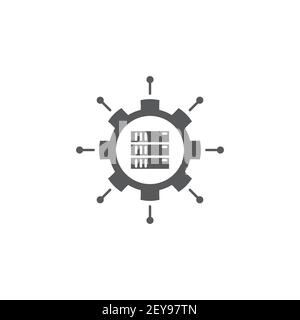 Zentrales Server Symbol Vektor gefüllt flache Zeichen solide Piktogramm isoliert Auf weißem Symbollogo Stock Vektor