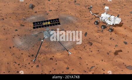 Ingenuity Rotorcraft auf dem Mars Stockfoto