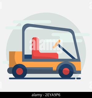 Golfwagen Vektor-Illustration in flachem Stil Stock Vektor