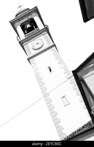 Ancien Uhrturm in italien europa alten Stein und Glocke Stockfoto