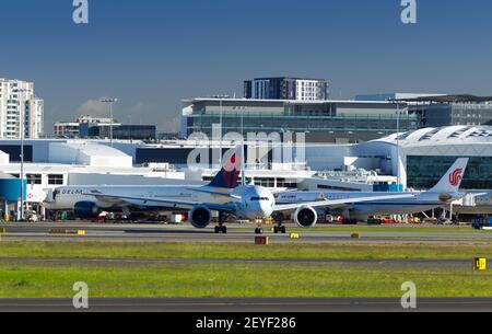 Sydney (Kingsford Smith) Internationaler Flughafen in Sydney, Australien. Stockfoto