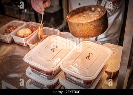 Braten Abendessen, Lamm, Rind, Roasties Stockfoto