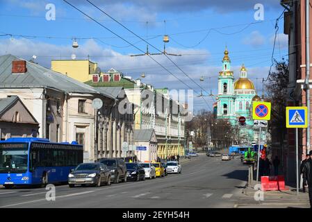 Moskau, Russland - 14. März 2016. Epiphany Kathedrale auf der Straße Spartakovskaya Stockfoto