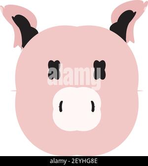 Cartoon Schwein Kopf Symbol. Vektor Tier Clip Art Stock Vektor
