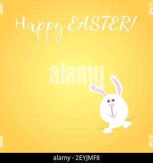 Frohe Ostern und weiße Kaninchen - Vektor-Illustration Stock Vektor