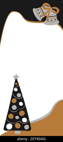 Vektor-Hintergrund für Weihnachtsgeschichten, Vorlage für soziale Netzwerke im Stil der skandinavischen einfachen Handzeichnung. Urlaubsbilder in Schichten mit Stock Vektor