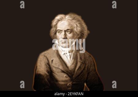 Ludwig van Beethoven, 1770 -1827, deutscher Komponist, digital verändert Stockfoto