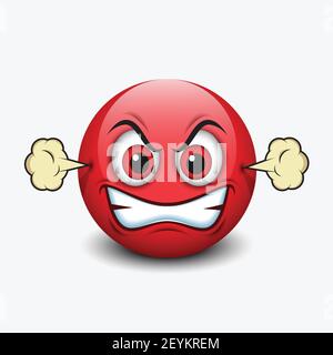 Wütend Emoticon, emoji - Vektor-Illustration Stock Vektor