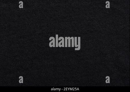 Schwarze Baumwolle Textur Oberfläche Makro Nahaufnahme Stockfoto