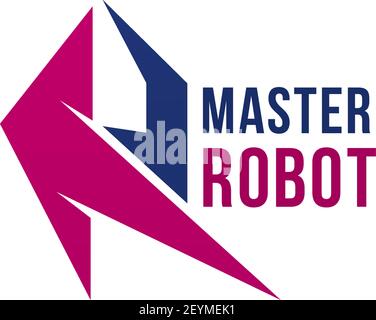 Buchstabe R Symbol für digitale Innovationstechnologie oder automatisierte Industrie und Dienstleistungsunternehmen. Vektor geometrischer Buchstabe R Symbol für Bau-Bus Stock Vektor