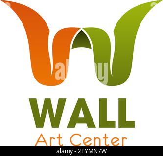 W Letter Icon für Art Center oder Grafik-Design-Studio und Werbeagentur. Vektor kreative Linie Symbol Design des Buchstaben W für Web-Design-Unternehmen oder Stock Vektor