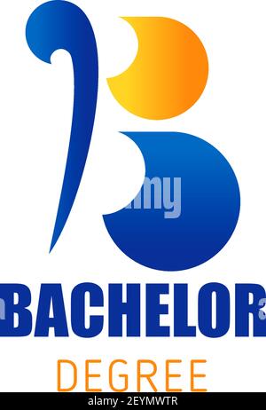 Buchstabe B Symbol für Bildungsindustrie, Wirtschaftsuniversität oder Kunst und Design Hochschule. Vektor Bachelor Symbol des Buchstaben B für Wissenschaft und Forschung scho Stock Vektor