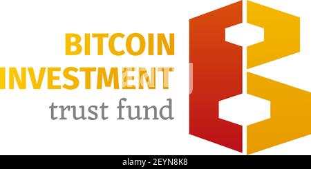 Bitcoin Investment Trust Fonds Vektor-Zeichen isoliert auf einem weißen Hintergrund. Konzept der Investitionen für Bitcoin und Blockchain. Konzept von cryptoc Stock Vektor