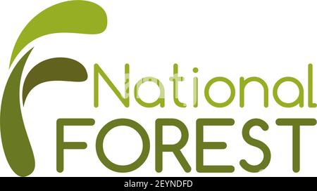 National Forest Green Icon isoliert auf einem weißen Hintergrund. Konzept von Nationalpark und Naturschutz, Umweltökologie und wilder Natur. Camping an Stock Vektor