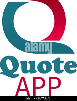 Zitat App-Zeichen isoliert auf weißem Hintergrund. Konzept der Online-Konversation und Chat, Emblem für Chatbot. Kreativabzeichen für Messager App oder onl Stock Vektor