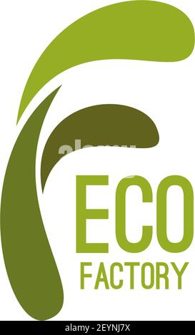 ECO Factory Industrie Vektor-Design isoliert auf weißem Hintergrund. Symbol für moderne Industrie und Umweltschutz. Konzept der Naturpflege und Organi Stock Vektor
