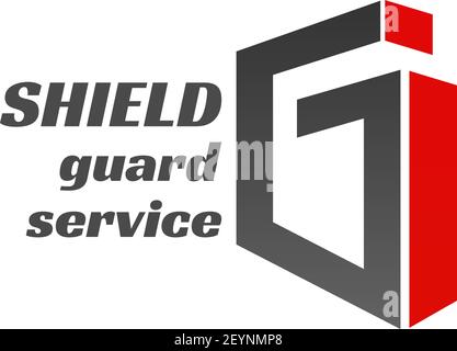 Schutzschild auf weißem Hintergrund isoliert. Schild Emblem als Symbol für Sicherheit und Schutz. Kreative Ikone für Wachdienst Stock Vektor