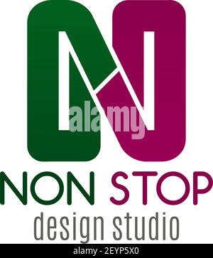 Nonstop Design Studio Vektor-Zeichen isoliert auf einem weißen Hintergrund. Konzept von professionellem Design und Kreativität, neue Idee und moderne Technologien. Vec Stock Vektor