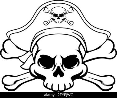 Totenkopf Pirat Jolly Roger In Hat Stock Vektor