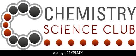 Vektor-Symbol für Chemie Science Club. Konzept des Labors oder Wissenschaft Hobby. Chemie- und Biologieunterricht für Kinder und Erwachsene. Kreativer Vektor b Stock Vektor