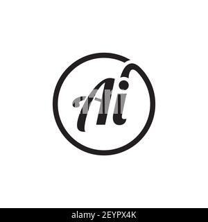 AI Buchstabe Kreis Logo Design Vektor Stock Vektor
