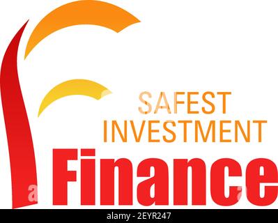 Finanzsymbol für Geschäftserfolg und Design von Bankanlagen. Orange und rote Corporate Identity abstrakte Schrift des Alphabets Buchstabe F für Business-Auto Stock Vektor