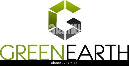 Green Earth Symbol für Ökologie und Umweltschutz Themen Design. Moderne Schrift des Buchstaben G, bestehend aus Rechteck für Öko-Business corp Stock Vektor