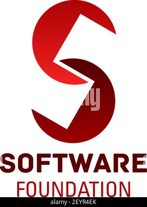 Software Foundation S Letter Icon für digitale und Internet-Entwicklung oder Web-Engineering-Unternehmen. Vector isolierter Buchstabe S für Internet-Innovation te Stock Vektor