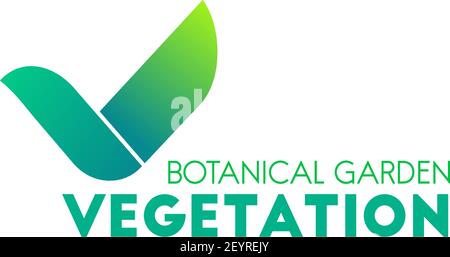 Vektor-Design für botanischen Garten Unternehmen Vegetation. Eco-Zeichen für Branding von jedem Naturpflegeunternehmen oder Unternehmen. Organische Lebensende Umwelt Pflege Stock Vektor