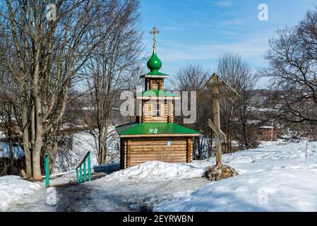 Kapelle auf Quelle des Heiligen Wassers in der Stadt von Tutaev, Russland Stockfoto