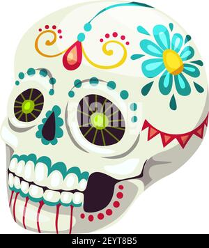 Schädel mexikanische Tag der Toten Zeichen isoliert Catrina Calavera. Vector Cinco de Mayo, Dia de los Muertos behandeln Stock Vektor