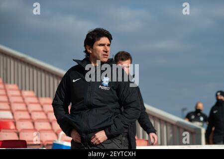 BARNSLEY, ENGLAND. MÄRZ 6th Aitor Karanka, Birmingham City Manager, vor dem Sky Bet Championship Spiel zwischen Barnsley und Birmingham City in Oakwell, Barnsley am Samstag, 6th. März 2021. (Quelle: Pat Scaasi, Mi News) Stockfoto