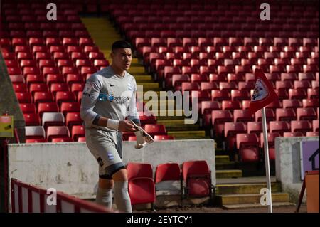 BARNSLEY, ENGLAND. MÄRZ 6th Neil Etheridge von Birmingham City vor dem Sky Bet Championship Spiel zwischen Barnsley und Birmingham City in Oakwell, Barnsley am Samstag, 6th. März 2021. (Quelle: Pat Scaasi, Mi News) Stockfoto