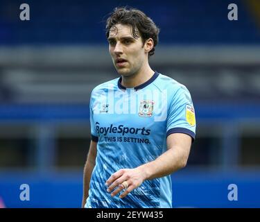 Birmingham, Großbritannien. März 2021, 06th. Matthew James #25 von Coventry City während des Spiels gegen Derby County in Birmingham, UK am 3/6/2021. (Foto von Simon Bissett/News Images/Sipa USA) Quelle: SIPA USA/Alamy Live News Stockfoto