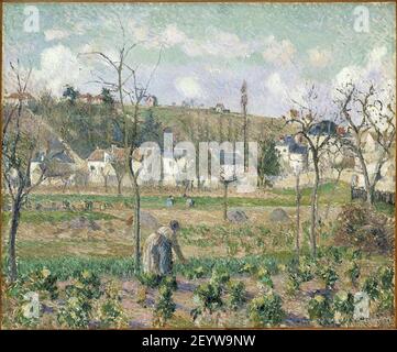 CAMILLE PISSARRO (1830-1903) Le jardin de Maubuisson, Pontoise, la mère Bellette 21 7-16 x 25 7-8 Zoll (54,5 x 65,7cm). Stockfoto