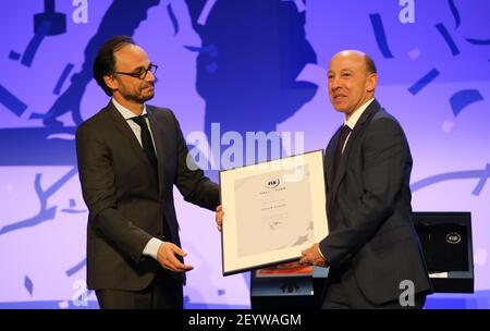 Deschaux Nicolas (Fra), Präsident des französischen Motorsportverbandes Auriol Didier (Fra), während der FIA Hall of Fame WRC im Automobile Club de France, 30. januar 2019 in Paris, Frankreich - Foto Jean Michel Le MEUR / DPPI Stockfoto