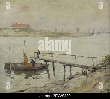 Pier (am frühen Morgen) von Adolf le Comte. Stockfoto