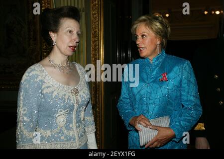 Prinzessin Anne im Kiri Te Kanawa's 60th Geburtstag Empfang bei Marlborough House, London Stockfoto