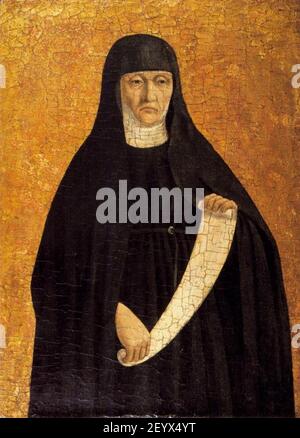 Piero della Francesca - Polyptychon des hl. Augustinus - hl. Monica Stockfoto