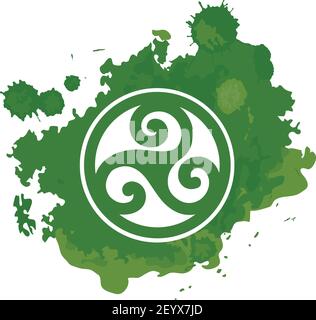 Dreifache Spirale, alte keltische Symbol Stock Vektor