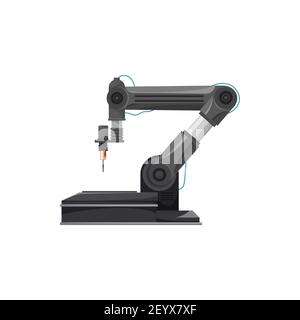 Schweißtechnik Automatisierung, Roboter Schweißer Arm isoliert realistische Symbol. Vector Schweißgeräte, mechanische Technologie Automatisierung, Engineering Fabrik Stock Vektor