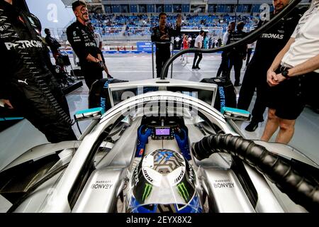 Lenkrad, Volant, BOTTAS Valtteri (FIN), Mercedes AMG F1 GP W10 Hybrid EQ Power+, Portrait während der Formel 1 FIA Weltmeisterschaft 2019, Bahrain Grand Prix, in Sakhir vom 29. Bis 31. märz - Foto DPPI Stockfoto