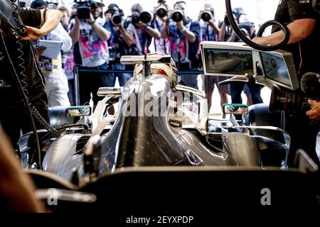 HAMILTON Lewis (gbr), Mercedes AMG F1 GP W10 Hybrid EQ Power+, Portrait während der Formel 1 Meisterschaft 2019 in Melbourne, Australien Grand Prix, vom 14. Bis 17. März - Foto DPPI Stockfoto