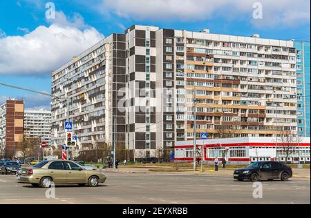 Selenograd, Russland - April 11,2016. Blick auf die Stadt und Straßen Andreevka Stockfoto